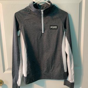 PINK white grey half zip